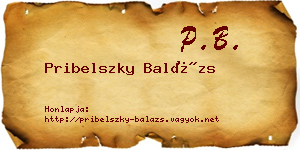 Pribelszky Balázs névjegykártya